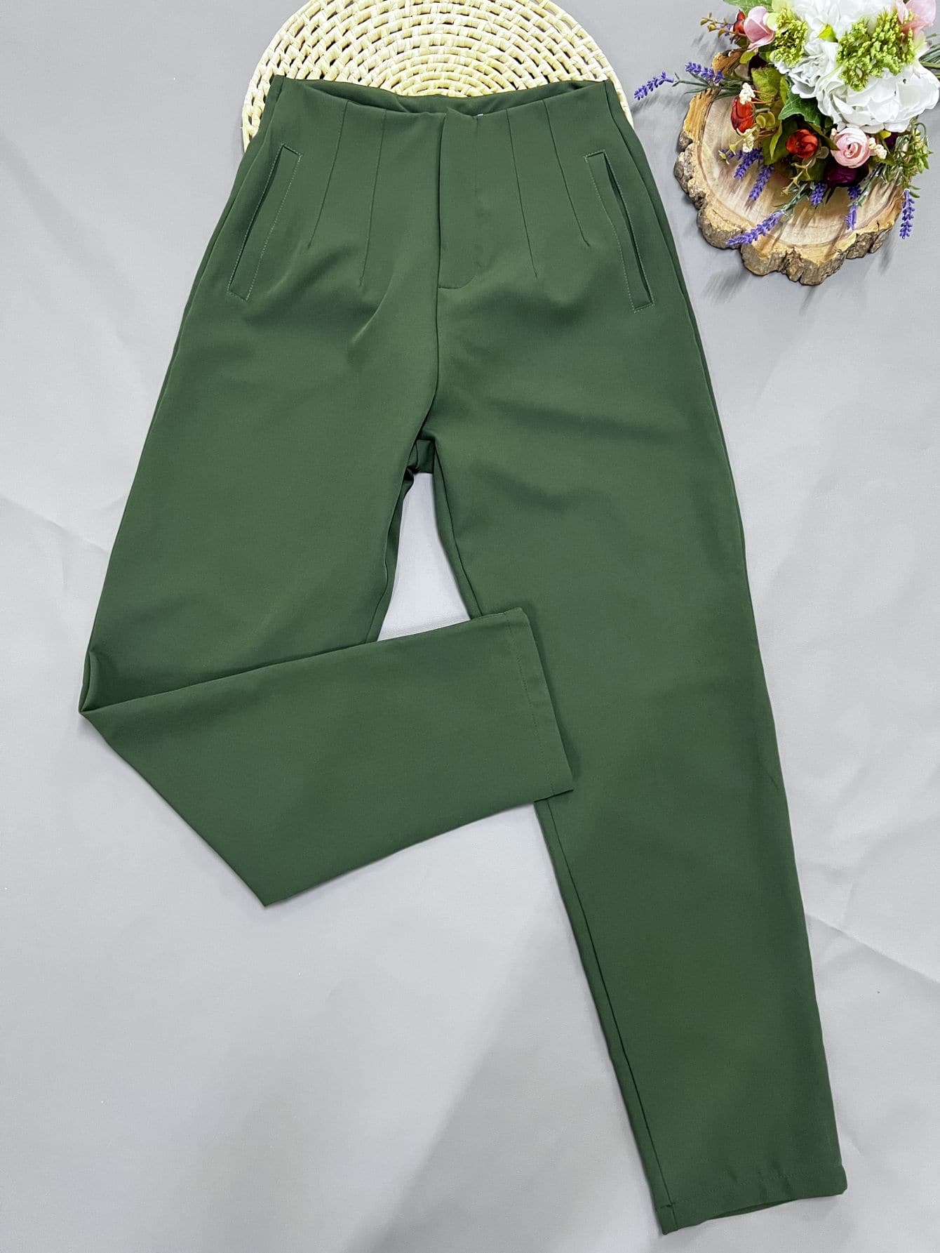 Women Pants - Army Green - View 1