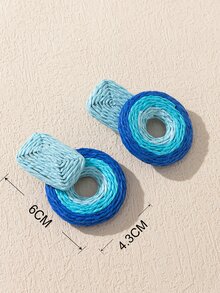 Hoa tai tròn khối màu - Nhiều màu - Xem 3