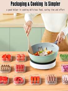 10 Pacotes de Recipientes Plásticos Transparentes Conservadores de Alimentos para Refrigerador com Tampas para Armazenamento de Alimentos, Adequados para Lava-Louças