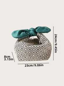 1pc Random Fashionable Portable Bow Knot Design Dirty-Resistant Lunch Box Storage Bag For Students - Multicolor - View 5