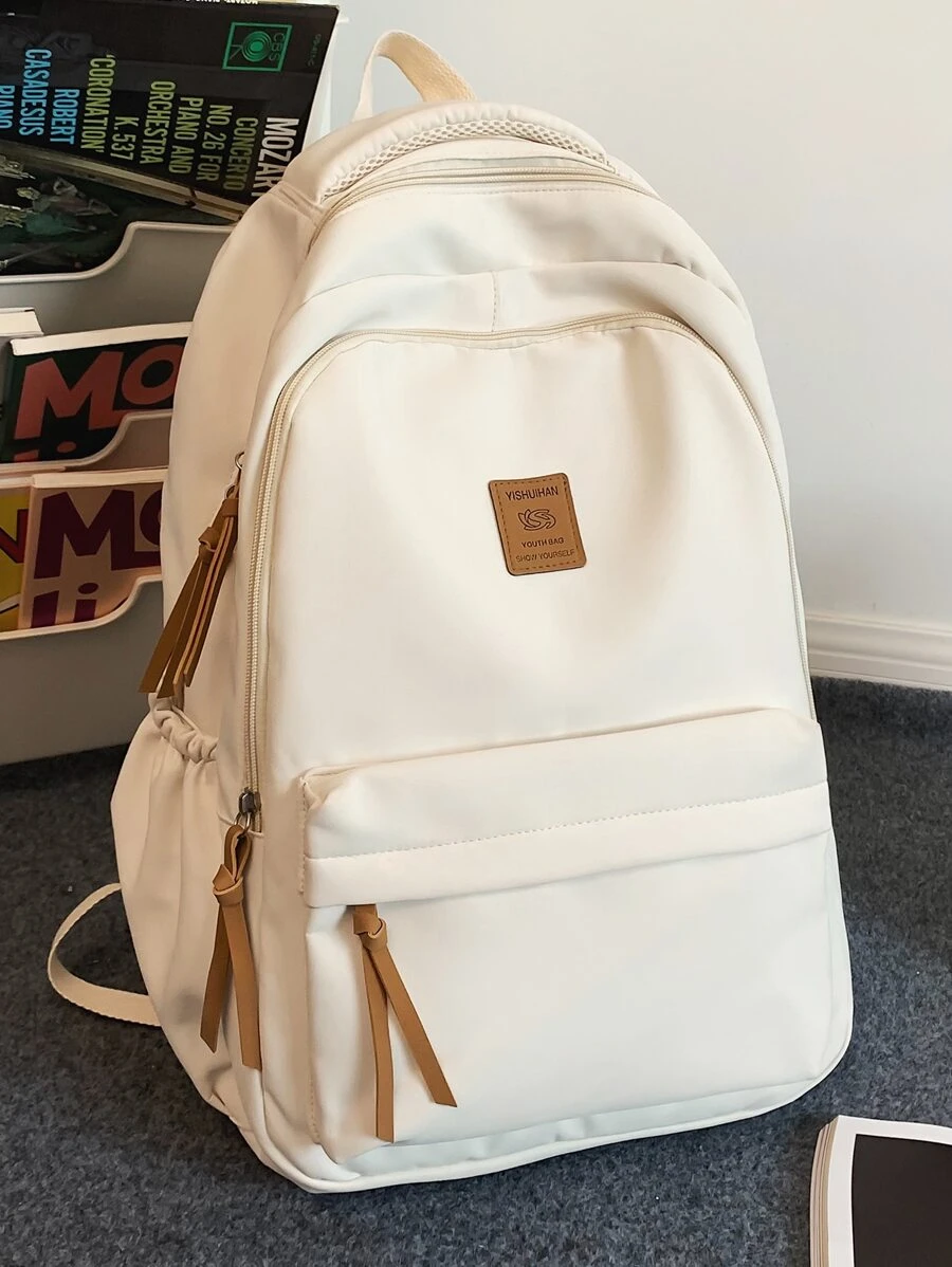 Balo vải canvas dung tích lớn cho nam dùng khi đi du lịch thông thường có ngăn đựng máy tính xách tay 15,6 inch, ba lô mùa hè đựng sách vở, túi đựng đồ dùng học tập đa năng, túi đựng đồ đại học, ba lô đi học, túi đựng sách cho học sinh, hộp đựng bút chì, túi đeo hông khi đi nghỉ, quà tặng, túi đựng đồ đi học, túi đựng máy tính xách tay, túi đựng đồ thể thao, túi trắng, ba lô du lịch, đồ dùng học tập cần thiết, túi lớn, đồ dùng học tập mùa xuân, túi đựng đồ đi học, túi đựng đồ du lịch lớn - trắng - Xem 1