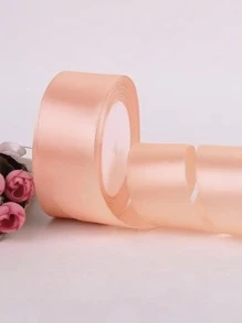 1 Roll 4cm Wide Satin Ribbon, Ideal For Making Bows, Hair Accessories, Cake Decoration And Bundling,Christmas Valentine Day - Apricot - View 1
