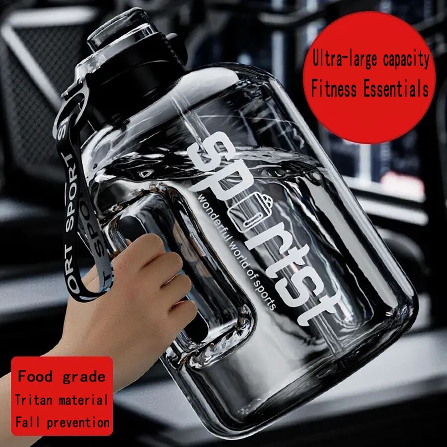 1 件大容量绳带吸管 Triton 保温杯，精确刻度便携式水瓶，坚固耐摔耐高温吨桶，适合热爱运动健身的男女学生，适合户外、露营