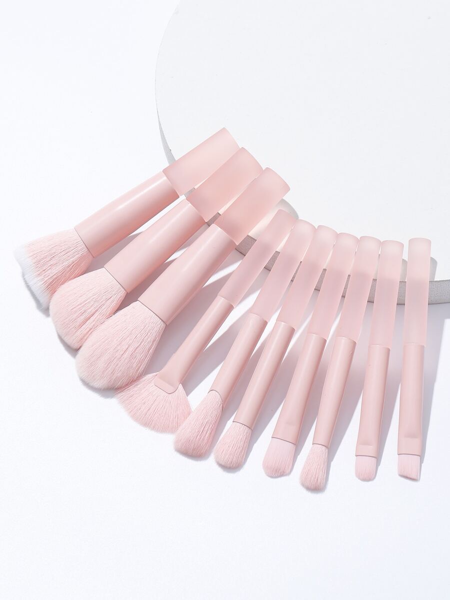 10支/套半透明糖果色迷你化妆刷套装，包含腮红刷、散粉刷、高光笔，精致化妆工具，送给女朋友的完美礼物，化妆刷套装，化妆刷套装，化妆刷套装，全套化妆刷，化妆套装，化妆刷套装，化妆礼盒套装 - 淺粉色 - 查看 1