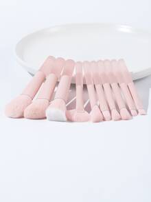 10支/套半透明糖果色迷你化妆刷套装，包含腮红刷、散粉刷、高光笔，精致化妆工具，送给女朋友的完美礼物，化妆刷套装，化妆刷套装，化妆刷套装，全套化妆刷，化妆套装，化妆刷套装，化妆礼盒套装 - 淺粉色 - 查看 3