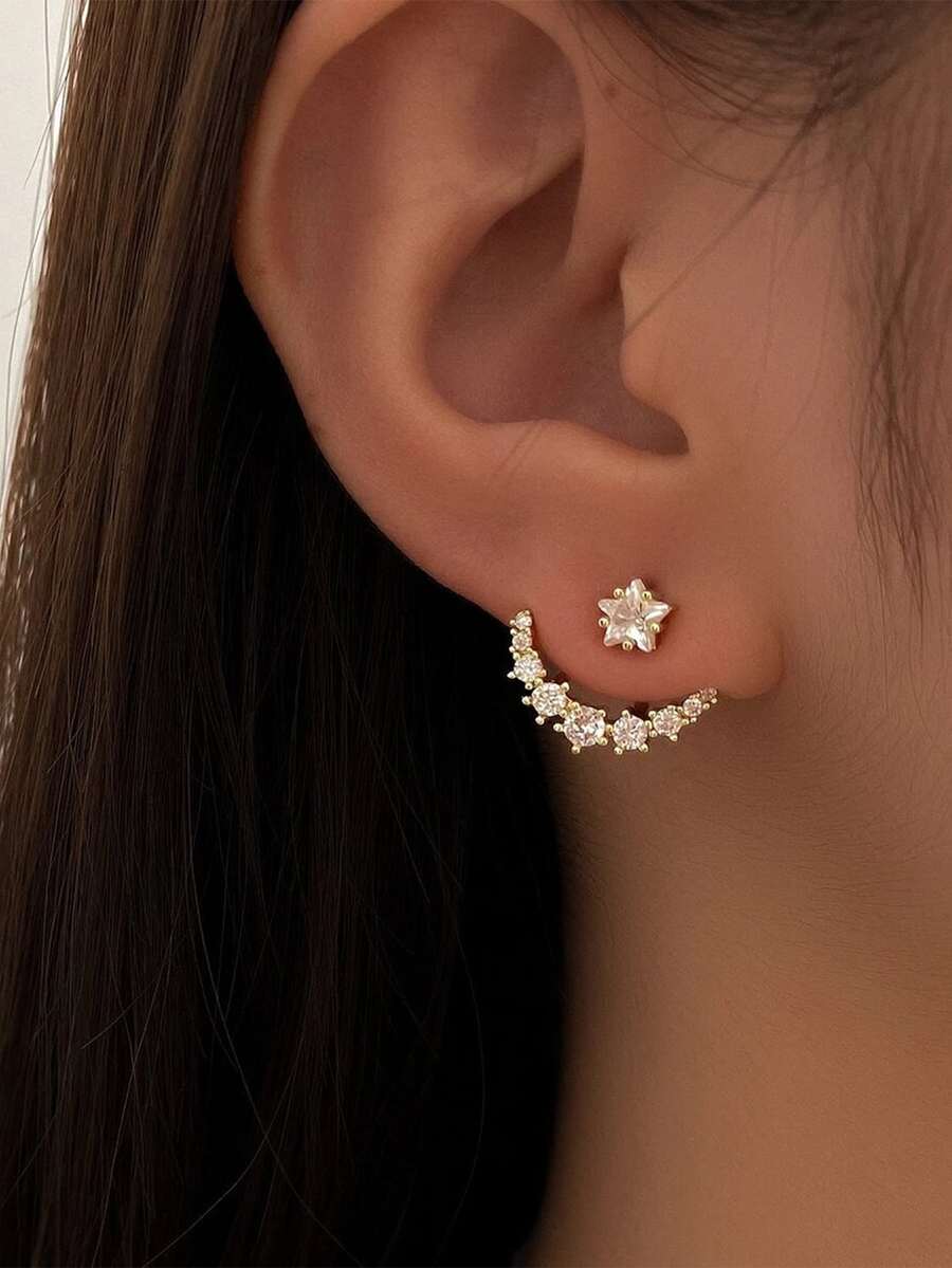 1 Paar Ohrringe Modisch & Glänzend Design, , Verschleiß 2 , Für Frauen - Verschiedenfarbig - Übersicht 1