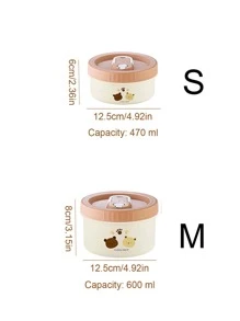 One Single Stainless Steel Lunchbox Container With Microwave-heatable, Thermal Insulation Features, Suitable For Students, Office Workers, Picnics And Portable Lunches - Brown - View 2