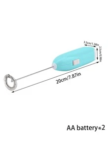 1 件强力手持式奶泡器，迷你奶泡器，电池供电（不含）不锈钢饮料搅拌机，适用于咖啡、拿铁、卡布奇诺、冰沙、抹茶、热巧克力 - 藍色 - 查看 2