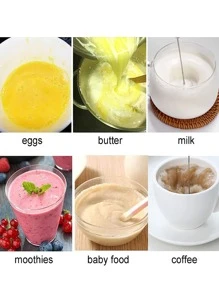 1 件强力手持式奶泡器，迷你奶泡器，电池供电（不包括）不锈钢饮料搅拌机，适用于咖啡、拿铁、卡布奇诺、冰沙、抹茶、热巧克力，两件随机发货 - 黑色 - 查看 4