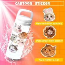 50入組可愛貓咪貼紙，搞笑貓咪錶情符號，塗鴉貼紙，聚丙烯防水，筆記本電腦，滑板，剪貼簿，手提箱，行李箱，吉他，電腦，手機 - 彩色 - 查看 3