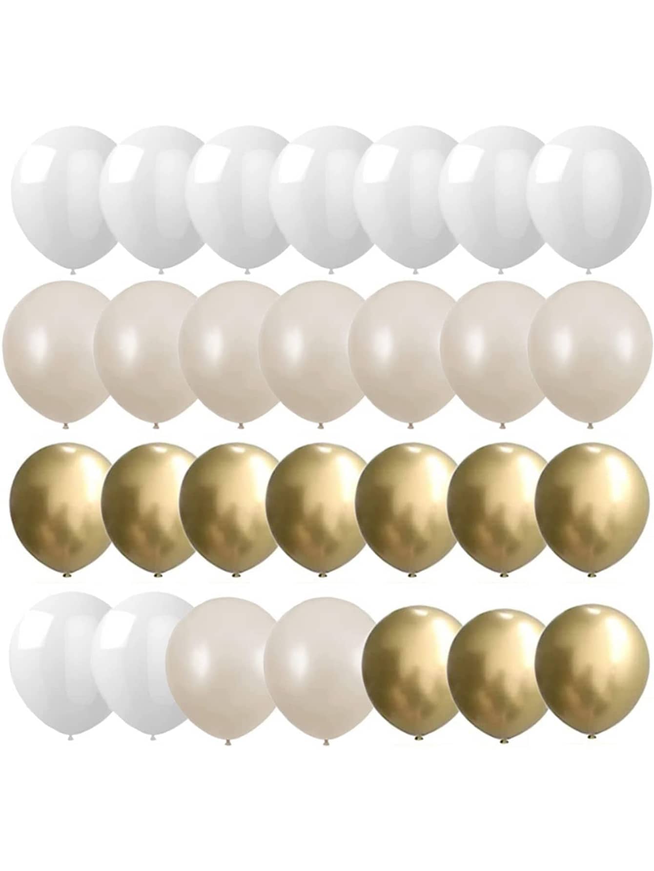 28 件 10 英寸米白色金色乳胶气球套装适用于主题生日新娘送礼会订婚婚礼周年派对装饰 - 彩色 - 查看 1