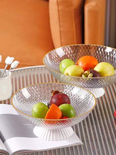 1pc Multipurpose Luxury Style Detachable & Movable Living Room Fruit Plate, Elegant Plastic Reusable Tray For Home Decor Or Serving Snacks Dessert,Kitchen,Christmas Gift