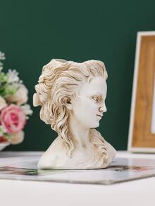 1pc European Vintage Distressed Smiling Woman Shaped Flower Vase - Multicolor - View 5