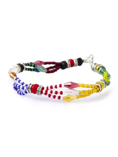 Pulsera Ilde De 7 Potencias 3 Hilos Cristal Orula Eleggua Obatala Yemaya Oggun Oshun Shango