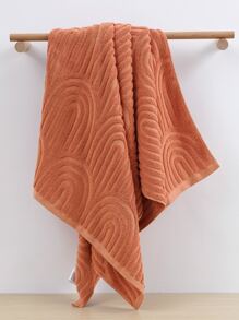 QIBHI 1 pieza Toalla de baño liso color - Naranja Quemada - Ver 4