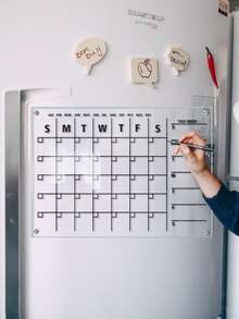 1入組3D透明亞克力週計劃表日程表備忘錄板可消除展示板