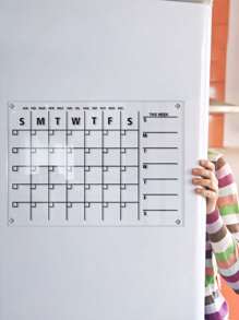 1入組3D透明亞克力週計劃表日程表備忘錄板可消除展示板