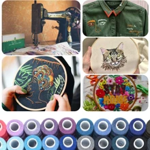 10pcs Random Colors Polyester Sewing Thread, Suitable For Sewing Lovers And Sock Manufacturers, Solid Home Use Yarn - Multicolor - View 3