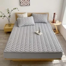 1pc Deep Grey Fitted Sheet - Dark Grey - View 2