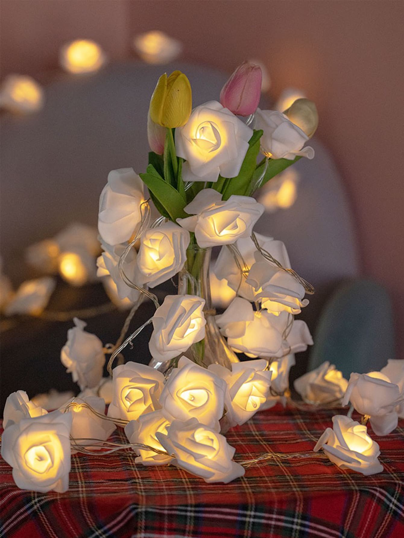 Led Rose Flower String Light, Indoor Proposing Ambiance Light, Birthday