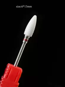 1pc White Ceramic Nail Drill Bit Milling Cutter Rotate Burr Nail File Machine Manicure Cleaning Cuticle Polishing Accessories - Multicolor - View 3