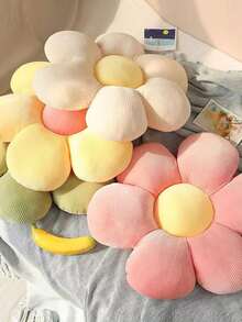 1入組灰色毛絨雛菊形狀的沙發、床頭板、辦公椅或地板座墊裝飾枕頭 - 綠色 - 查看 8