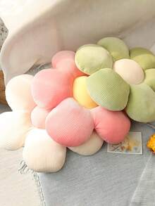 1入組灰色毛絨雛菊形狀的沙發、床頭板、辦公椅或地板座墊裝飾枕頭 - 綠色 - 查看 6