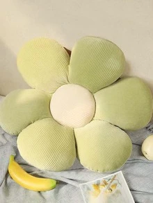 1入組灰色毛絨雛菊形狀的沙發、床頭板、辦公椅或地板座墊裝飾枕頭 - 綠色 - 查看 4