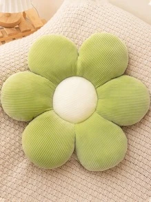 1入組灰色毛絨雛菊形狀的沙發、床頭板、辦公椅或地板座墊裝飾枕頭 - 綠色 - 查看 1