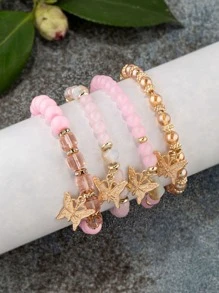 4 stuks vlinderdecoratie kralen Boheemse armbanden