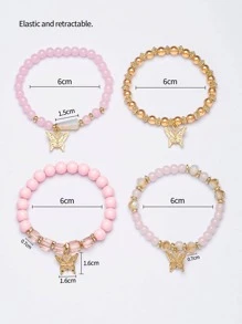 4 stuks vlinderdecoratie kralen Boheemse armbanden
