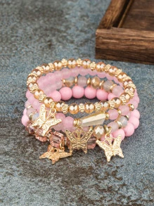 4 stuks vlinderdecoratie kralen Boheemse armbanden