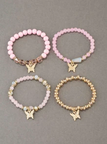 4 stuks vlinderdecoratie kralen Boheemse armbanden