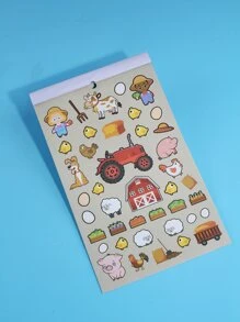 1 Gói DIY Trẻ em Creative Nông trại Con bò 6 Hình dán Sách 1 - Nhiều màu - Xem 6