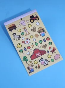 1 Gói DIY Trẻ em Creative Nông trại Con bò 6 Hình dán Sách 1 - Nhiều màu - Xem 5