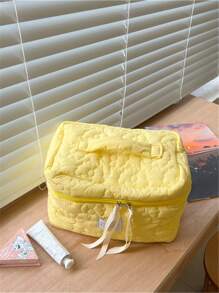 Túi trang điểm bông hoa 1pc - Màu vàng - Xem 7