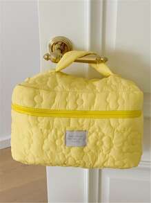 Túi trang điểm bông hoa 1pc - Màu vàng - Xem 8