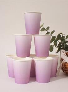 10 piezas/paquete color gradiente púrpura desechable Copas de papel , cuatro Suministros para la fiesta