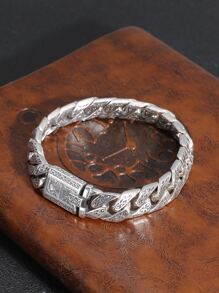 1Pc Phong Cách Punk Cây Nho Vĩnh Cửu Và Celtic Nút Thắt Hoa Văn Bạc Nam Thổ Nhĩ Kỳ Vòng Tay Handmade CHA - toàn hoa - Xem 2