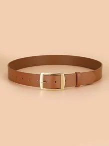 1 szt. Modny duży złoty pasek ze złotą klamrą słoneczną, uniwersalny damski pasek do noszenia na co dzień, na lato, do szkoły, na jesień, na Halloween - Wielbłąd - Zobacz 2