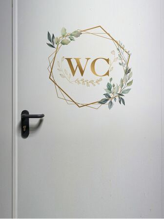 1 st. Självhäftande Badrum Symbol Väggklistermärke För Toalett Dörr Dekorationer