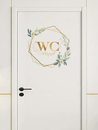 1 st. Självhäftande Badrum Symbol Väggklistermärke För Toalett Dörr Dekorationer