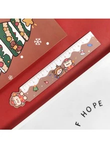 1ชิ้น ไม้บรรทัดลายคริสต์มาสดีไซน์มัลติฟังก์ชัน,ไม้บรรทัด - มัลติคัลเลอร์ - ดู 10