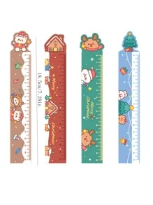 1ชิ้น ไม้บรรทัดลายคริสต์มาสดีไซน์มัลติฟังก์ชัน,ไม้บรรทัด - มัลติคัลเลอร์ - ดู 7