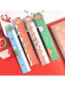 1ชิ้น ไม้บรรทัดลายคริสต์มาสดีไซน์มัลติฟังก์ชัน,ไม้บรรทัด - มัลติคัลเลอร์ - ดู 6