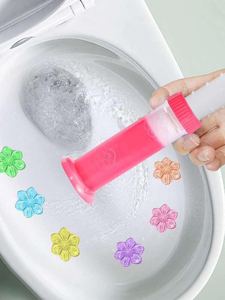 1-pack bloemvorm badkamerdeodorant, rode hars toiletreinigingsgereedschap voor badkamer - Rood - Bekijken 1