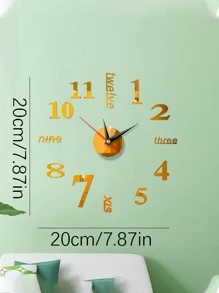 1 pieza Reloj de pared decorativo acrilico DIY creativo, sin necesidad de taladrar, moderno y silencioso para decoración de sala de estar