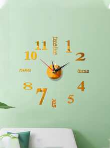 1 pieza Reloj de pared decorativo acrilico DIY creativo, sin necesidad de taladrar, moderno y silencioso para decoración de sala de estar