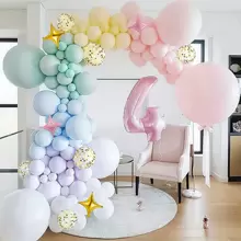 117 pezzi palloncini arcobaleno colorati come macaron, palloncini coriandoli, set di ghirlande floreali per archi per la decorazione di feste di compleanno a tema unicorno per bambini e festa di nascità, Natale