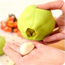 1pc Garlic Peeling Machine Creative RV Kitchen Silicone Soft Garlic Peeler Garlic Peeling Tool Simple And Convenient Kitchen Gadget, Kitchen Stuff Camping - Green - View 6